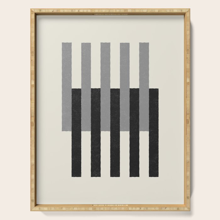 Lines Aligned - Black and White Serving Tray Gallery Image 1