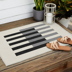 Lines Aligned - Black and White Outdoor Rug Gallery Image 2