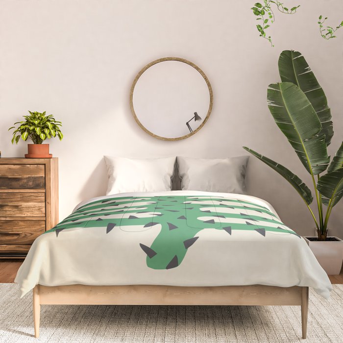 Matisse Inspired Dark Green Shape Comforter Gallery Image 3