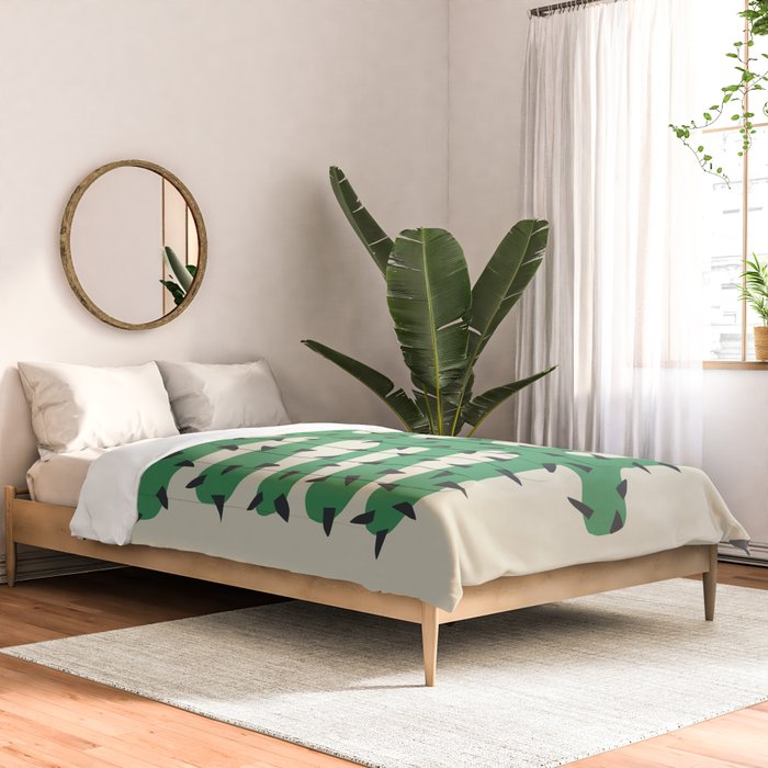 Matisse Inspired Dark Green Shape Comforter Gallery Image 2