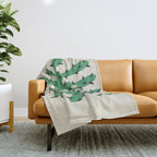 Matisse Inspired Dark Green Shape Throw Blanket Gallery Image 1