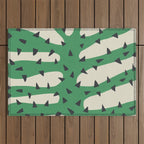 Matisse Inspired Dark Green Shape Outdoor Rug Gallery Image 1