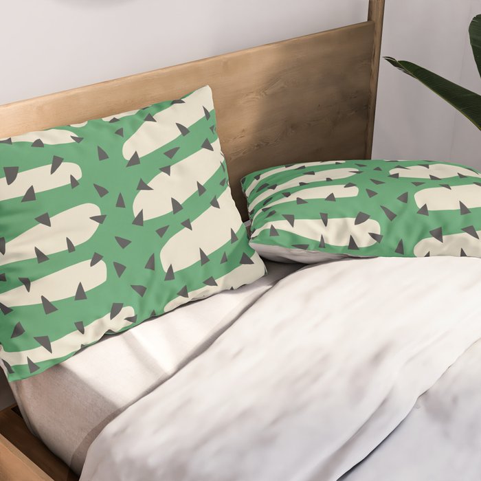 Matisse Inspired Dark Green Shape Pillow Sham Gallery Image 2