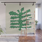 Matisse Inspired Dark Green Shape Wall Mural Gallery Image 1