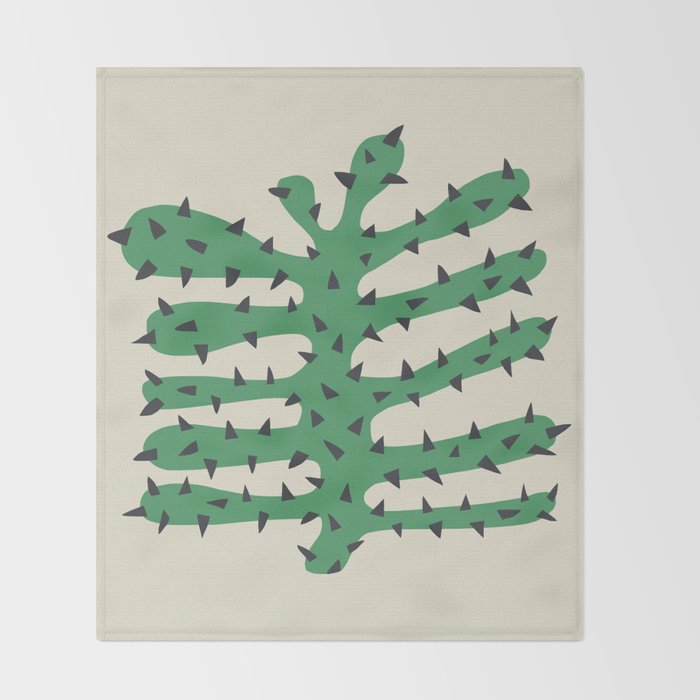 Matisse Inspired Dark Green Shape Throw Blanket Gallery Image 2