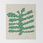 Matisse Inspired Dark Green Shape Throw Blanket Gallery Image 2