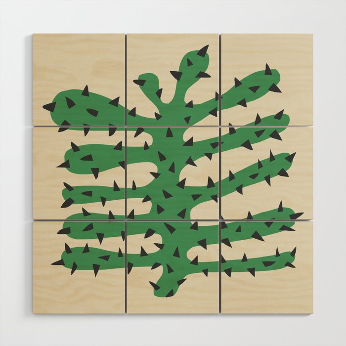 Matisse Inspired Dark Green Shape Wood Wall Art Gallery Image 1
