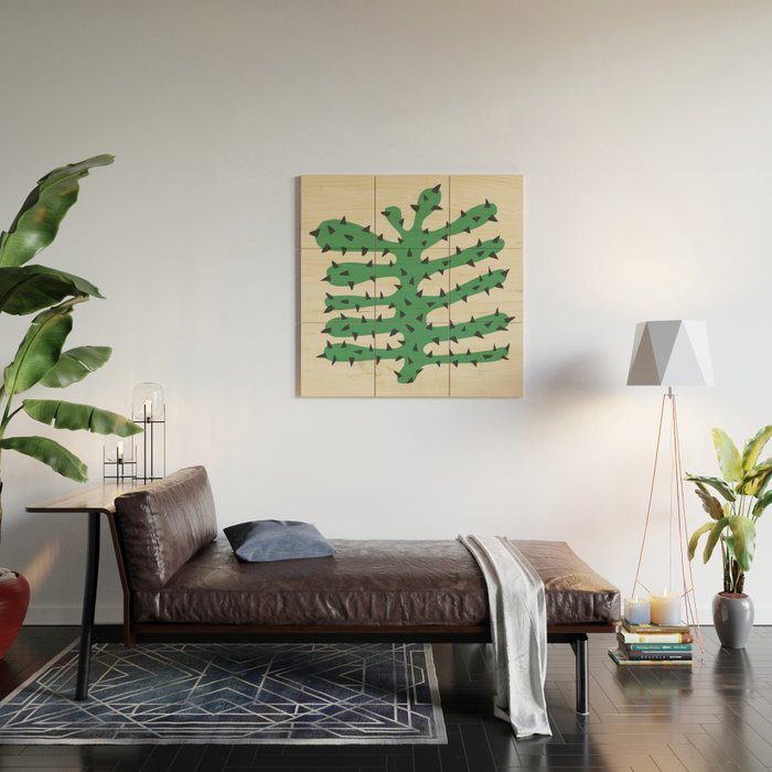 Matisse Inspired Dark Green Shape Wood Wall Art Gallery Image 2