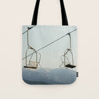 Chairlift in Mountains - Summer Evening Skiing Lift - Fine Art Photography Tote Bag Gallery Image 1