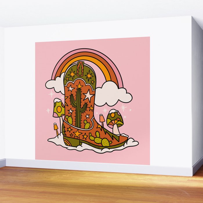 Christmas Cowboy Boots Wall Mural Gallery Image 2