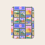 Colorful nature landscape post card stamp pattern Bath Mat Gallery Image 1