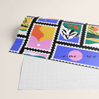 Colorful nature landscape post card stamp pattern Wrapping Paper Gallery Image 2