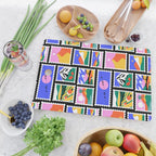 Colorful nature landscape post card stamp pattern Cutting Board Gallery Image 2
