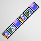 Colorful nature landscape post card stamp pattern Table Runner Gallery Image 3