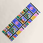 Colorful nature landscape post card stamp pattern Yoga Mat Gallery Image 1