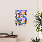 Colorful nature landscape post card stamp pattern Poster Gallery Image 2