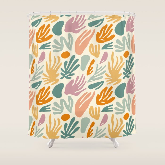 Abstract organic nature shape art pattern Shower Curtain Gallery Image 1