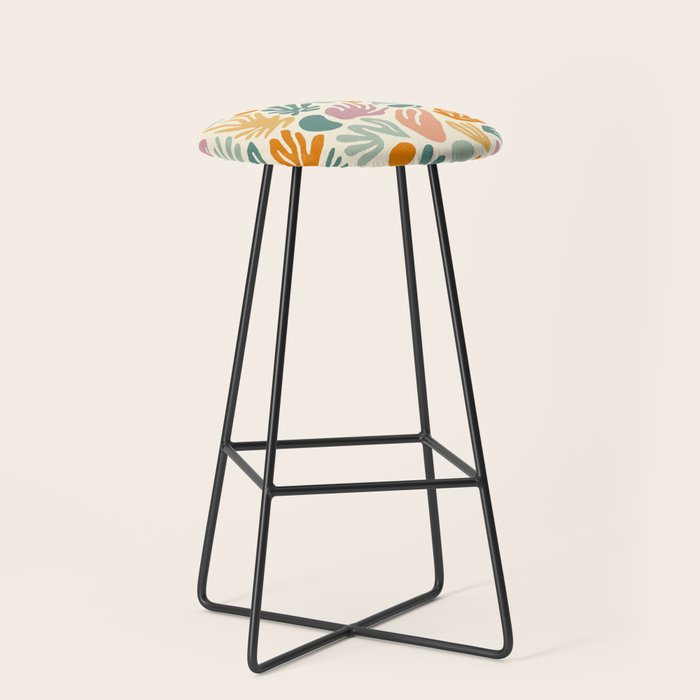 Abstract organic nature shape art pattern Stool Gallery Image 1