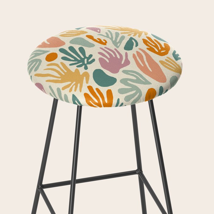 Abstract organic nature shape art pattern Stool Gallery Image 2