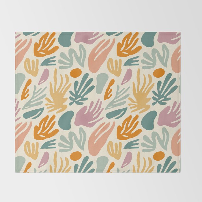 Abstract organic nature shape art pattern Throw Blanket Gallery Image 2
