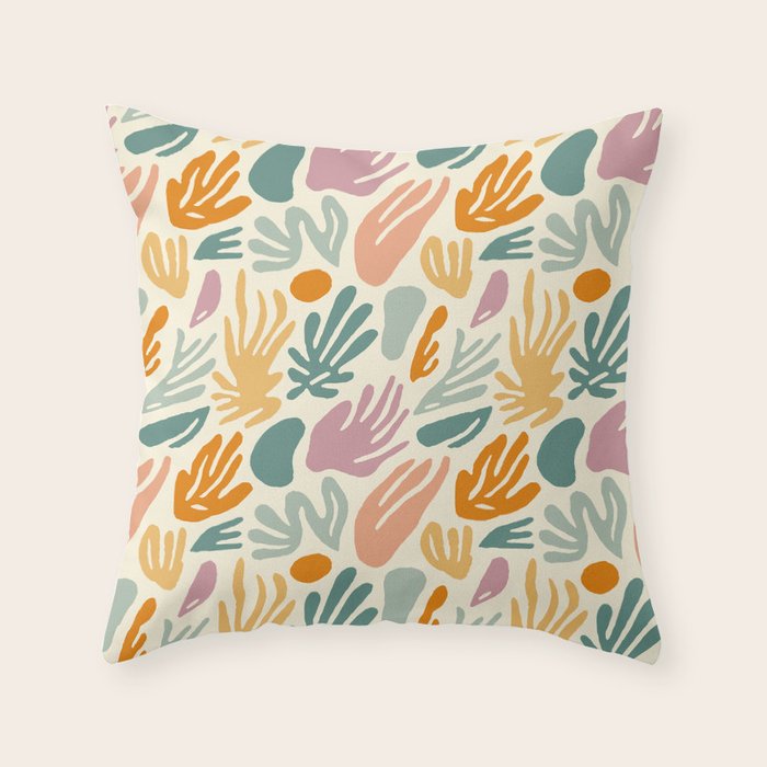 Abstract organic nature shape art pattern Throw Pillow Gallery Image 1