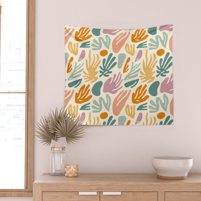 Abstract organic nature shape art pattern Wall Tapestry Gallery Image 2