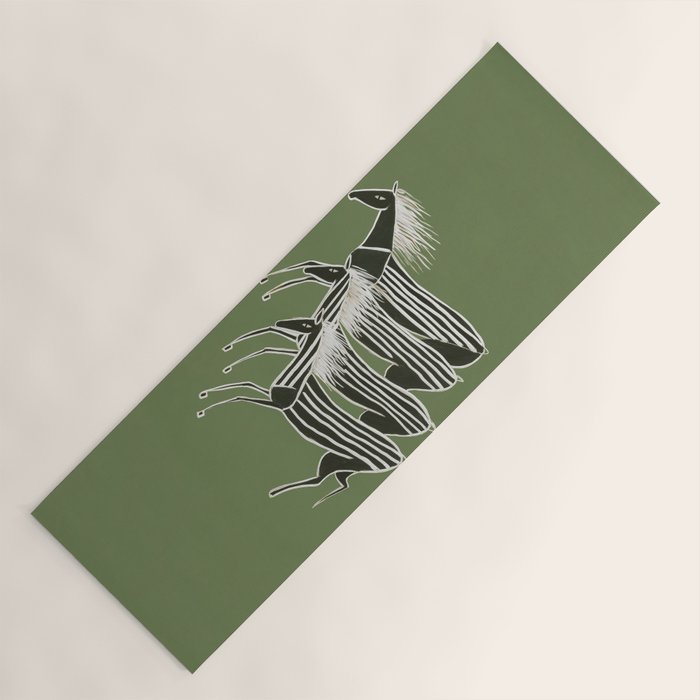 Horses in Stripes Yoga Mat Gallery Image 1