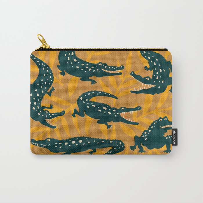 Alligator Collection - Ochre & Teal Carry All Pouch Gallery Image 1