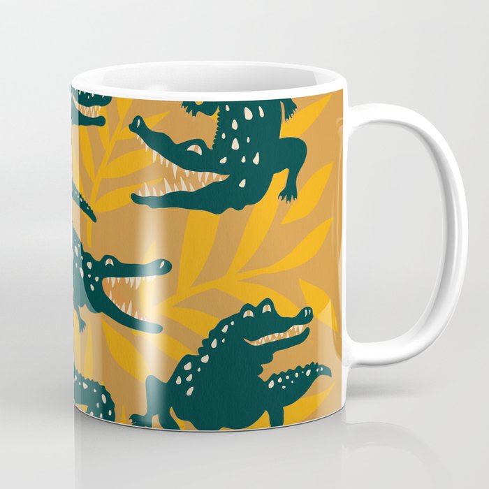 Alligator Collection - Ochre & Teal Coffee Mug Gallery Image 1