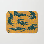 Alligator Collection - Ochre & Teal Bath Mat Gallery Image 1