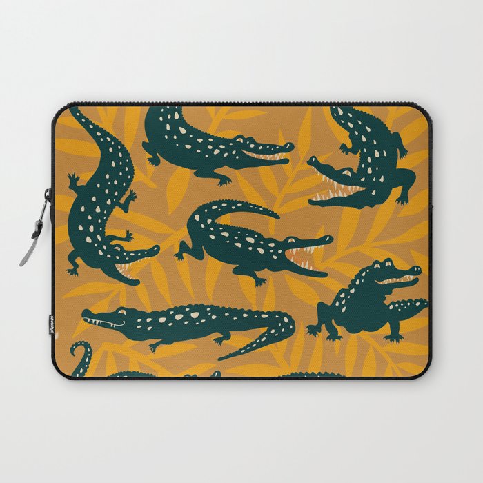 Alligator Collection - Ochre & Teal Laptop Sleeve Gallery Image 1