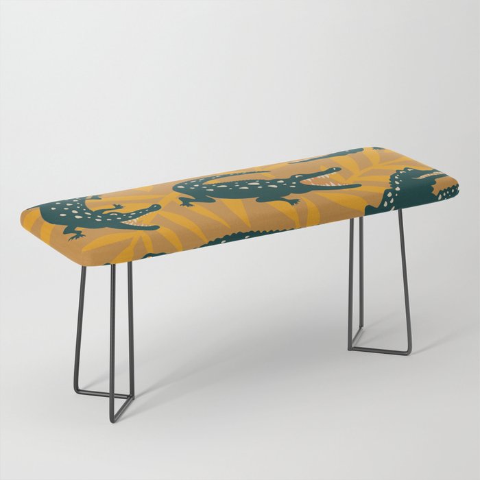 Alligator Collection - Ochre & Teal Bench Gallery Image 1