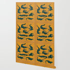 Alligator Collection - Ochre & Teal Wallpaper Gallery Image 2