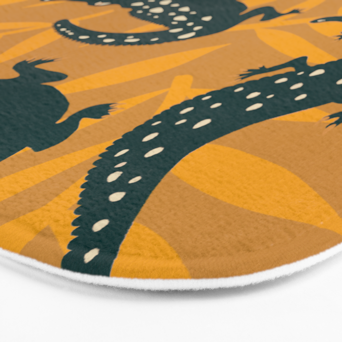 Alligator Collection - Ochre & Teal Bath Mat Gallery Image 3