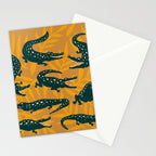 Alligator Collection - Ochre & Teal Stationery Card Gallery Image 2