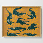 Alligator Collection - Ochre & Teal Serving Tray Gallery Image 1