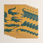 Alligator Collection - Ochre & Teal Wrapping Paper Gallery Image 3
