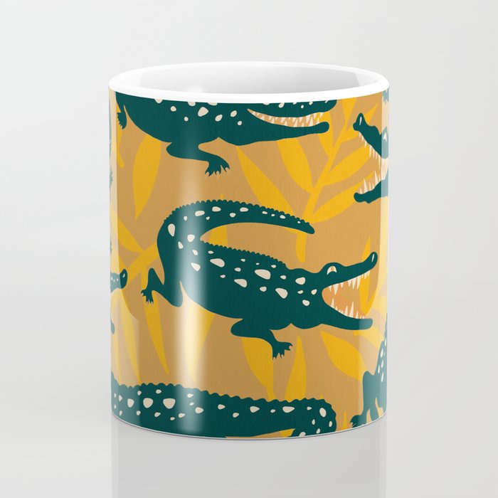 Alligator Collection - Ochre & Teal Coffee Mug Gallery Image 4