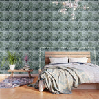 Teal Green Monstera Leaves  Jungle Vibes Wallpaper Gallery Image 3