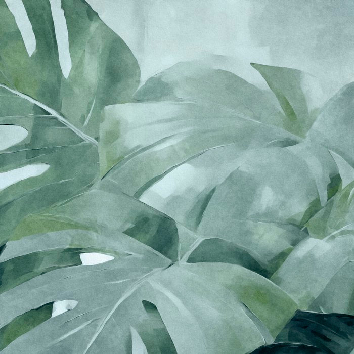 Teal Green Monstera Leaves  Jungle Vibes Coffee Mug Gallery Image 2