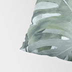 Teal Green Monstera Leaves  Jungle Vibes Pillow Sham Gallery Image 4