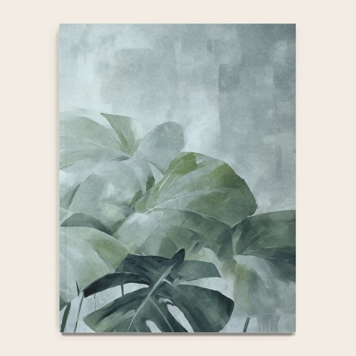 Teal Green Monstera Leaves  Jungle Vibes Notebook Gallery Image 4