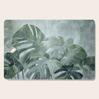 Teal Green Monstera Leaves  Jungle Vibes Cutting Board Gallery Image 1