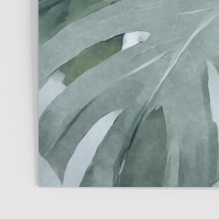 Teal Green Monstera Leaves  Jungle Vibes Poster Gallery Image 3
