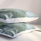 Teal Green Monstera Leaves  Jungle Vibes Pillow Sham Gallery Image 3
