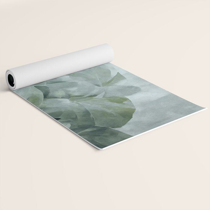 Teal Green Monstera Leaves  Jungle Vibes Yoga Mat Gallery Image 2