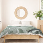 Teal Green Monstera Leaves  Jungle Vibes Duvet Cover Gallery Image 3