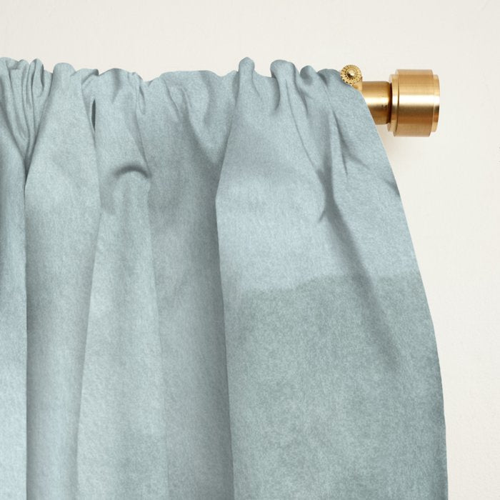 Teal Green Monstera Leaves  Jungle Vibes Window Curtain Gallery Image 2