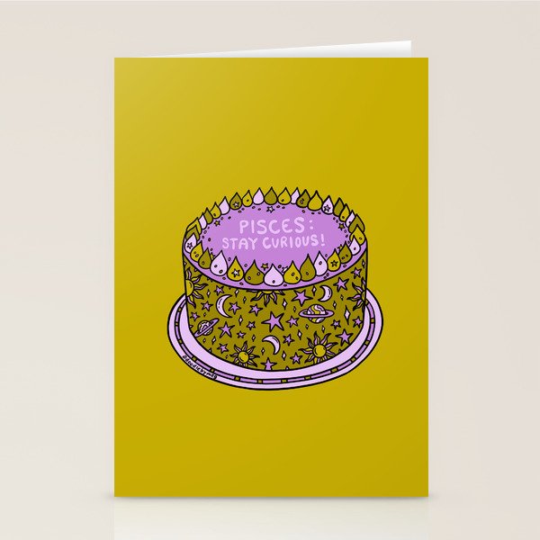 Pisces Cake Stationery Card Gallery Image 2
