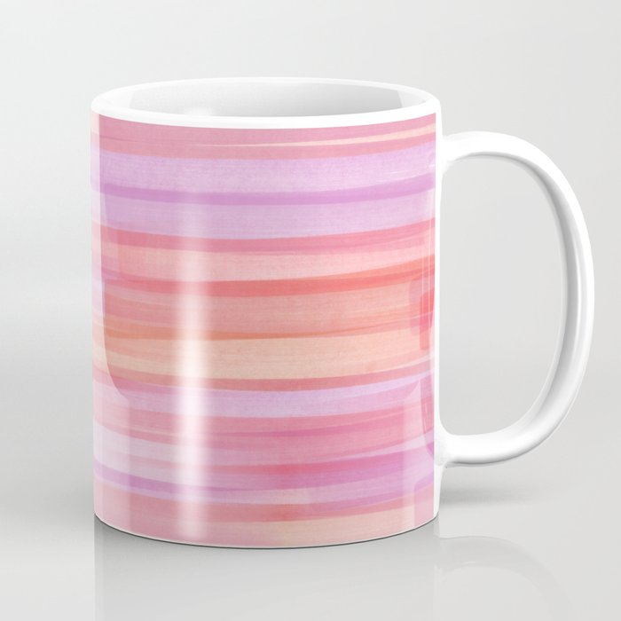 Abstract Watercolor Waves in Pink Sunset Coffee Mug Gallery Image 1